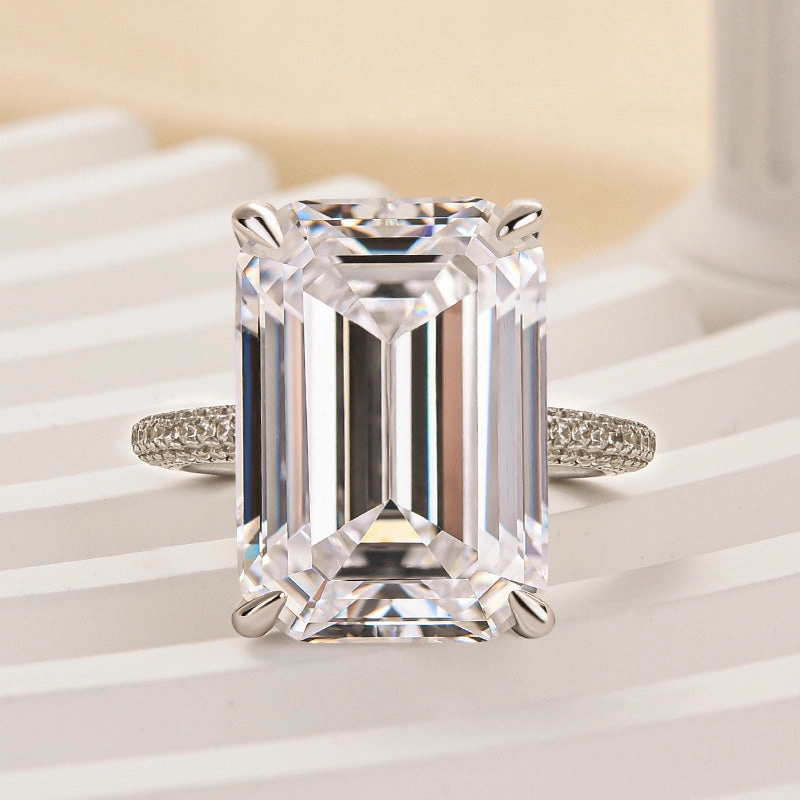 Delicate Keepsake Variable Fit Louily Captivating Emerald Cut Engagement Ring For Women