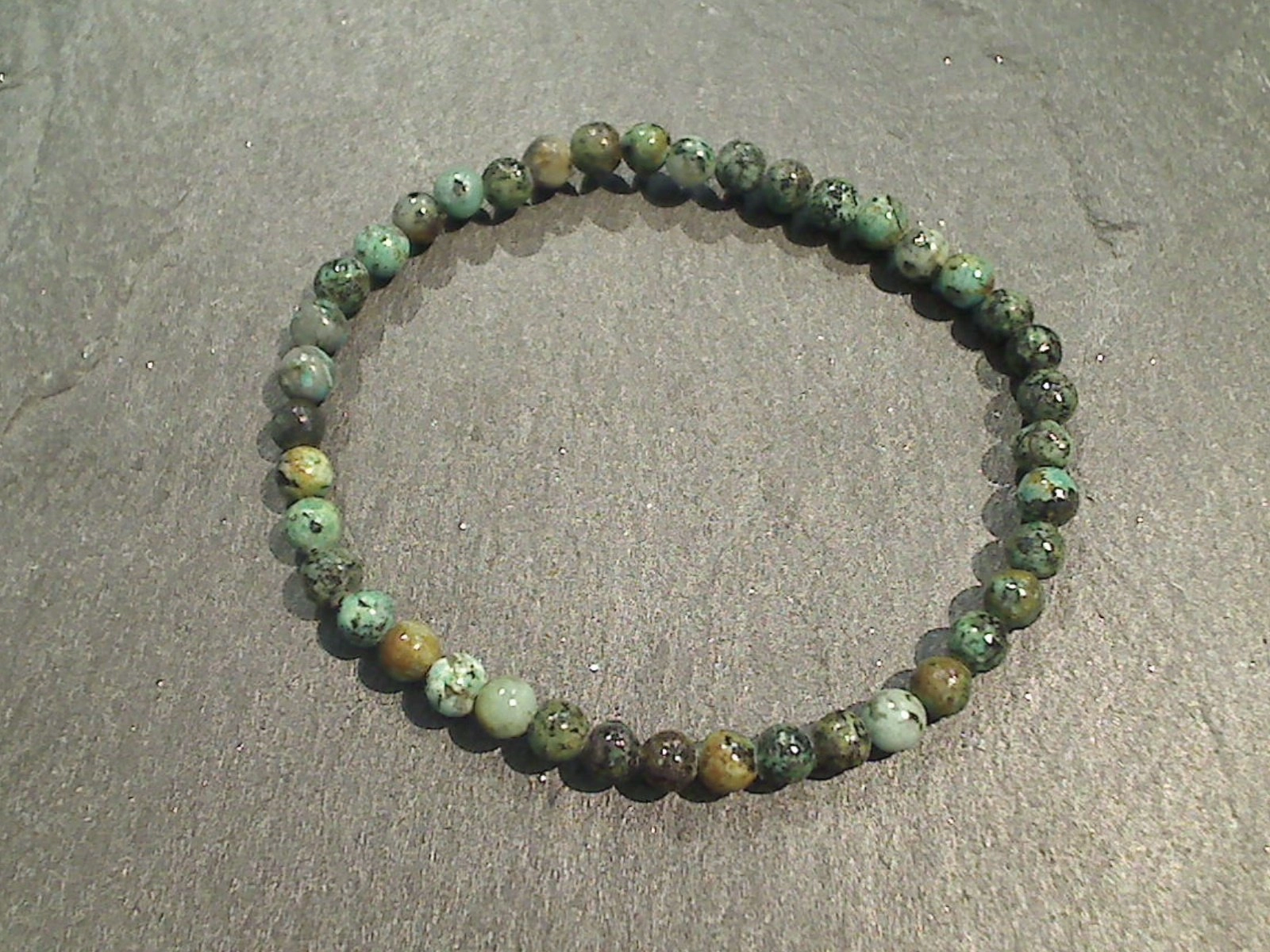 Elegant Pair Delicate Layer African Turquoise 4MM Stretch Bracelet