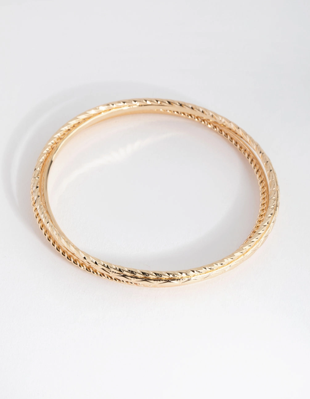 Gold Mix Texture 4-Pack Bangle Bracelets Antique Appeal