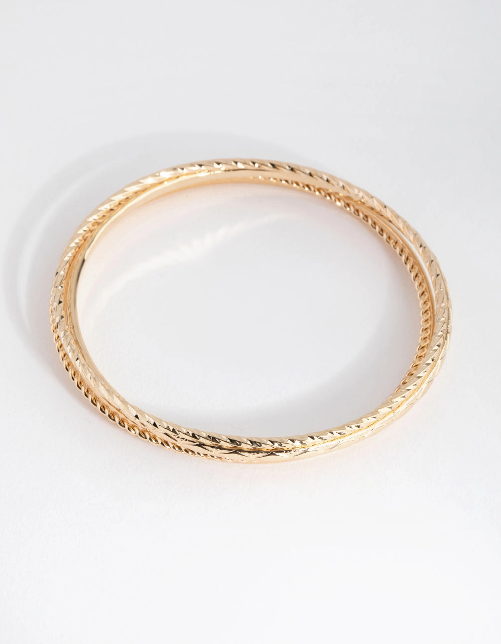 Gold Mix Texture 4-Pack Bangle Bracelets Creative Concept