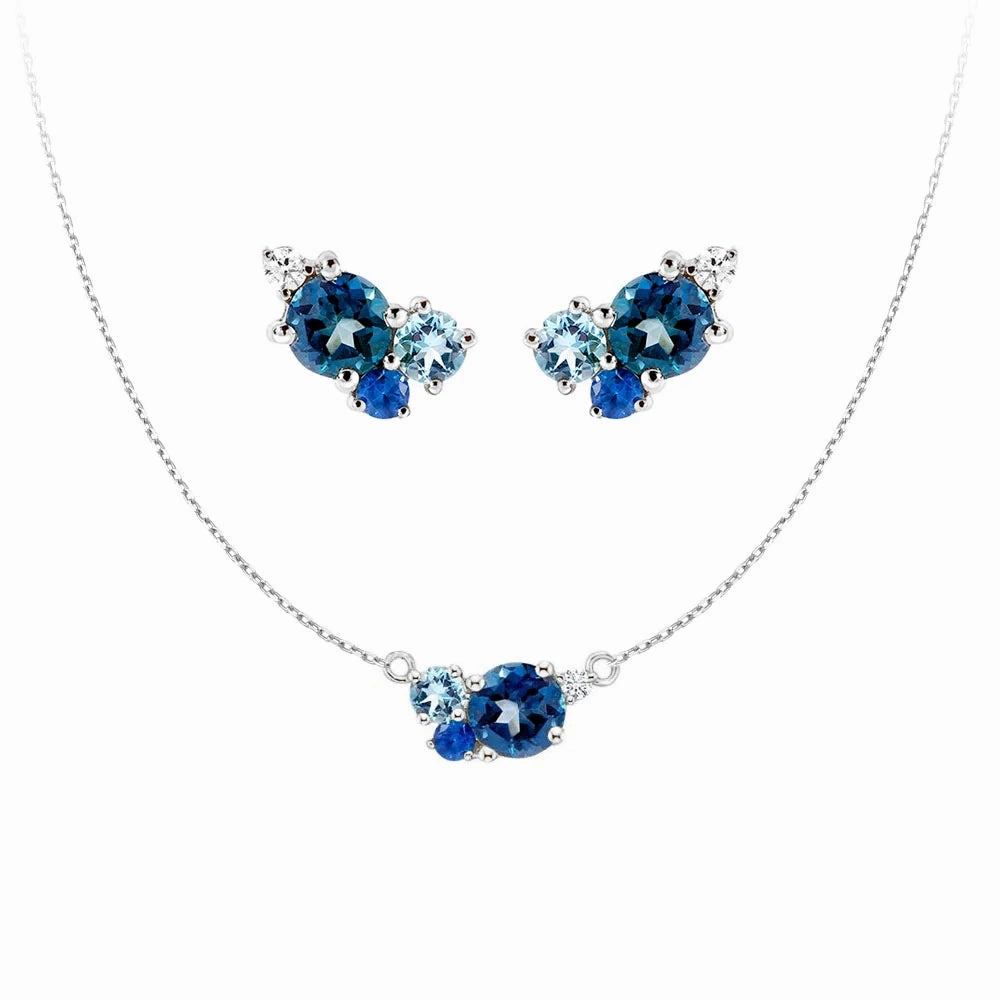 Glamorous Accessory Ocean Breeze Cluster Necklace And Earrings Set