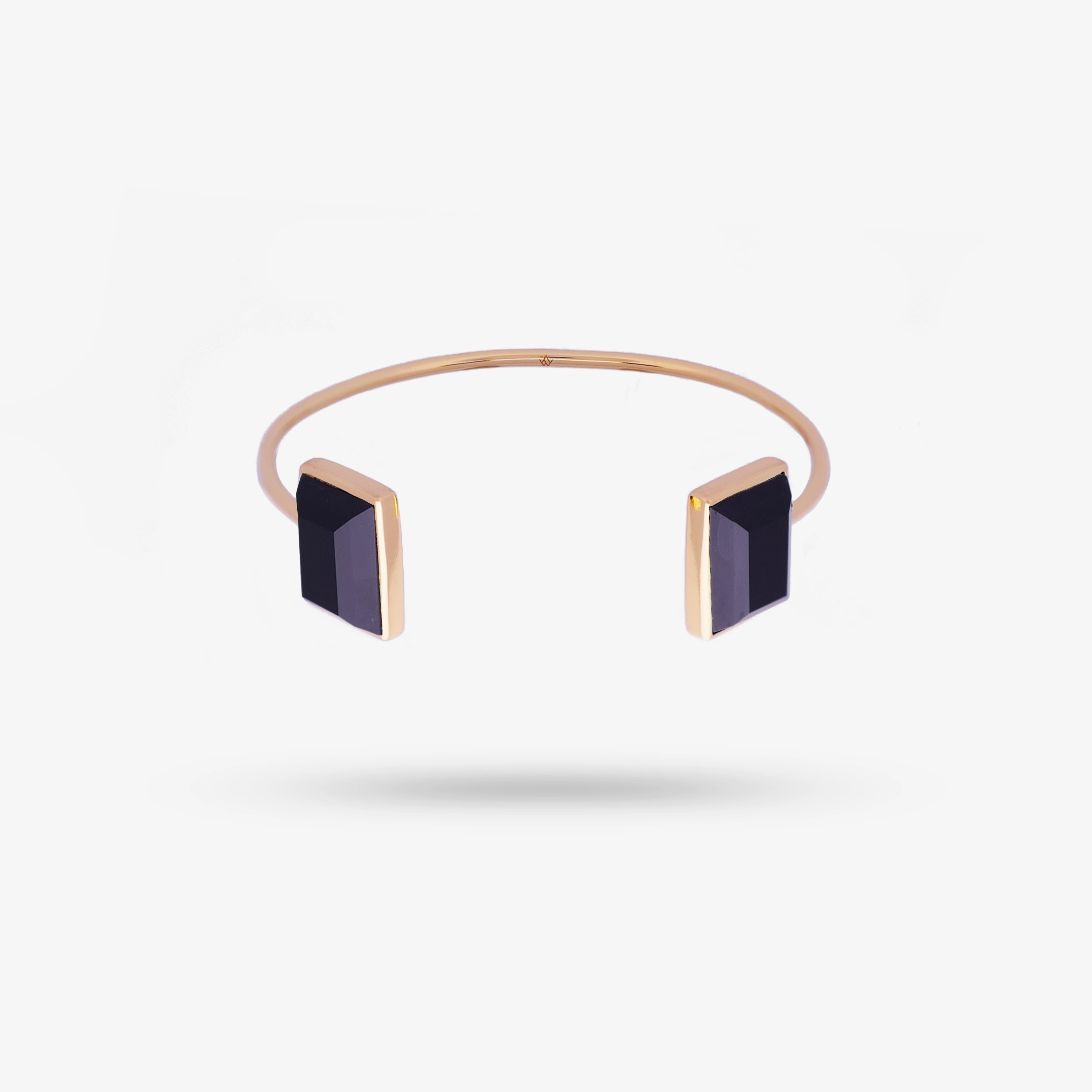 Refined Element Amare Wear Baguette Black Onyx Cuff Bracelet