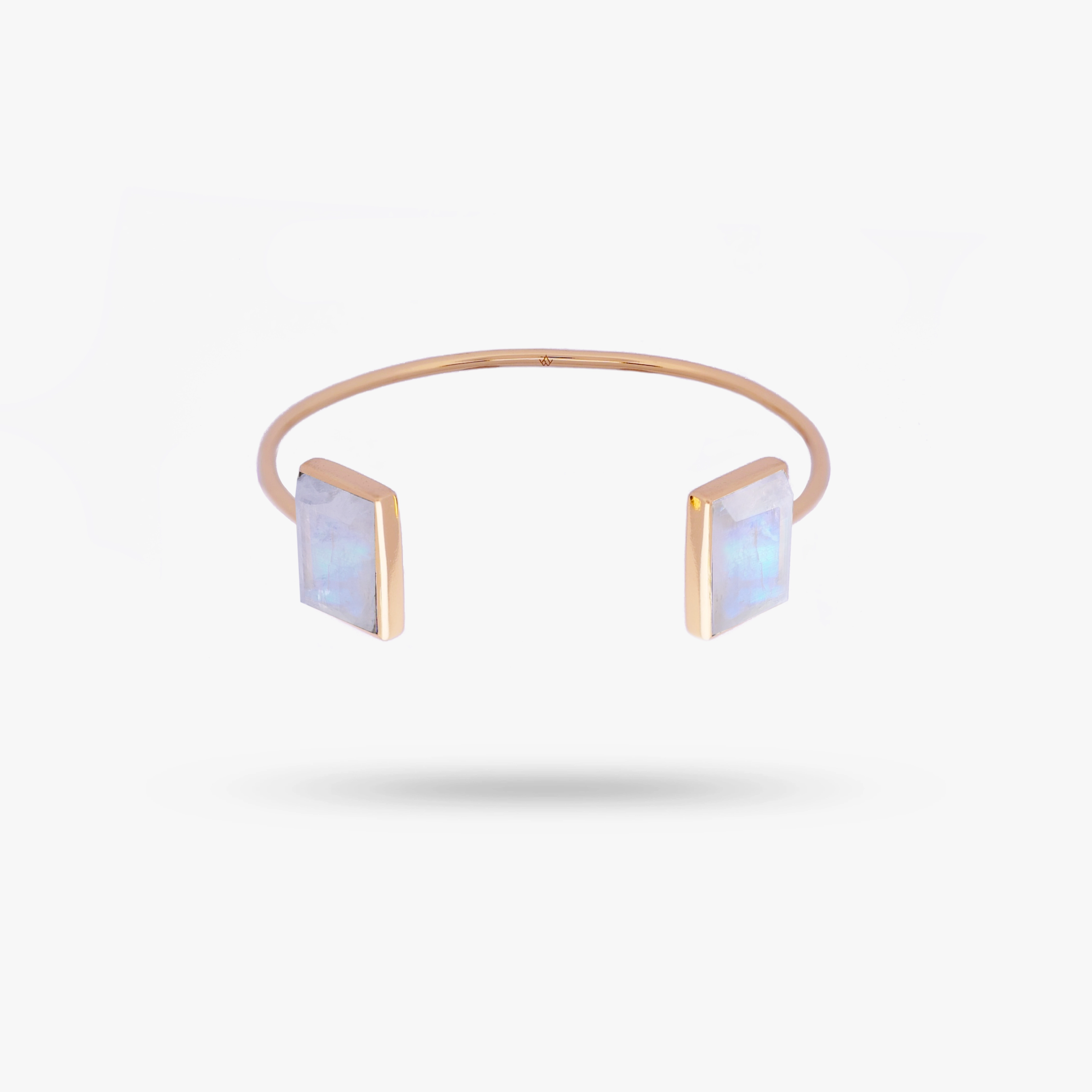 Mountain Vibes Amare Wear Baguette Rainbow Moonstone Cuff Bracelet