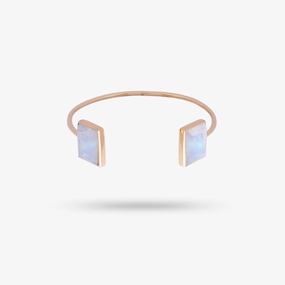 Mountain Vibes Amare Wear Baguette Rainbow Moonstone Cuff Bracelet