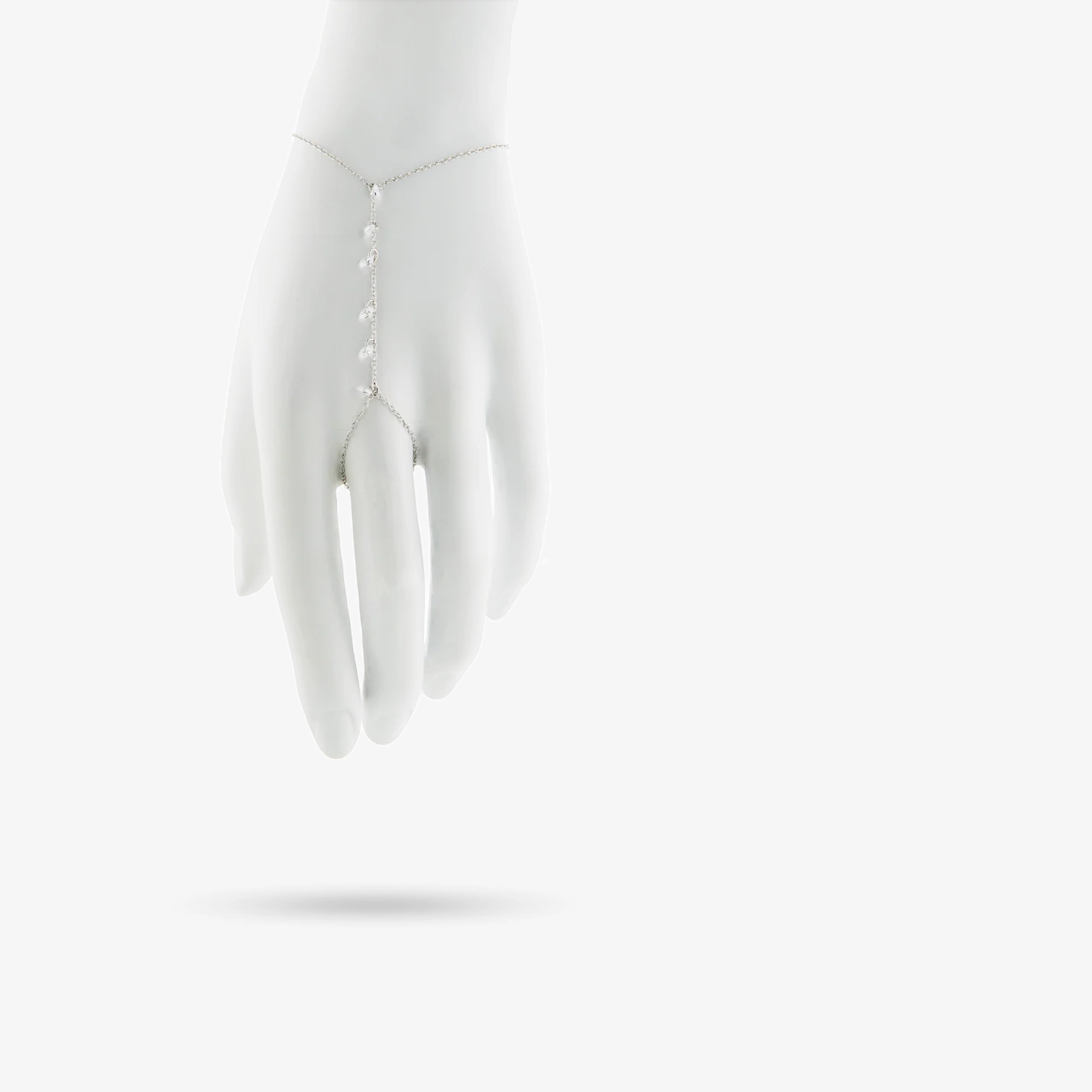 Amare Wear Delicate Hand Chain Bracelet with Crystal Drop Commendable Fusions All-Inclusive Amalgamations