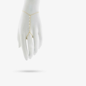Amare Wear Delicate Hand Chain Bracelet with Crystal Drop Hand Adornment