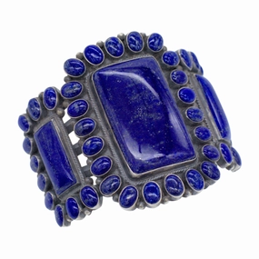 Birthday Surprise Chic Update Andrew Skeets Navajo Handmade Sterling Silver Lapis Bracelet