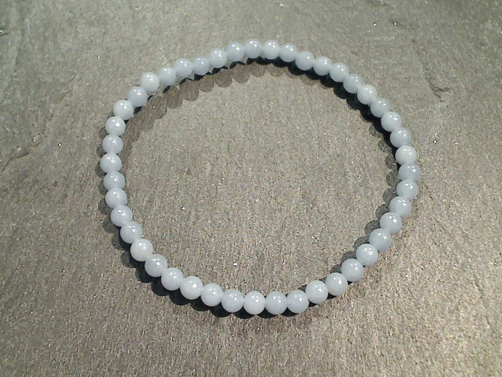 Angelite 4MM Stretch Bracelet Engagement Style
