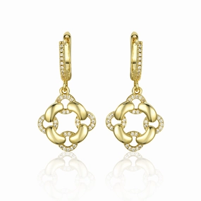 Radiant Accessories Sterling Silver Interlocking Circles With CZ Earrings