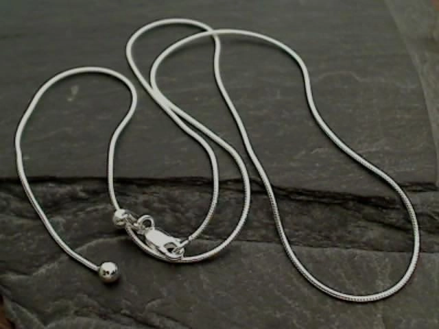 Adj. to 20" Sterling Silver Snake Chain Bold Touch
