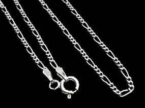 Lively Feature 20" Thin Gauge 1.5mm Figaro Chain, Sterling
