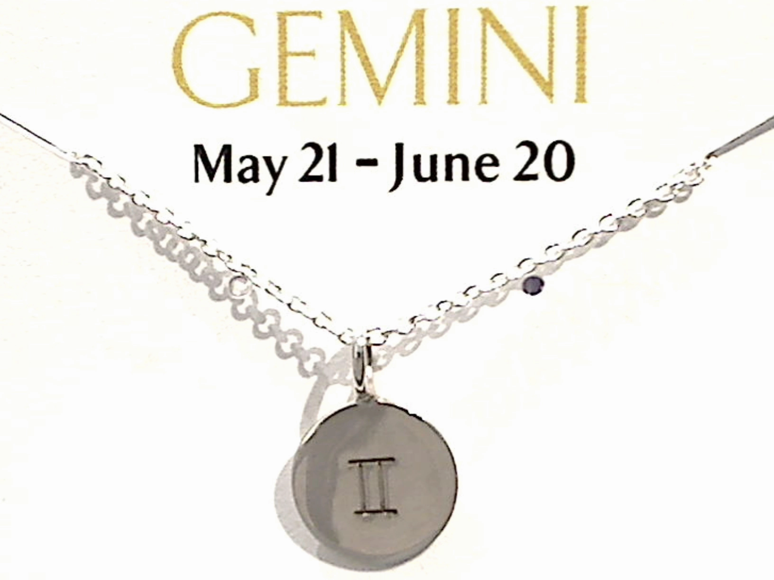16" - 18" Sterling Silver Gemini Zodiac Necklace Fresh Style