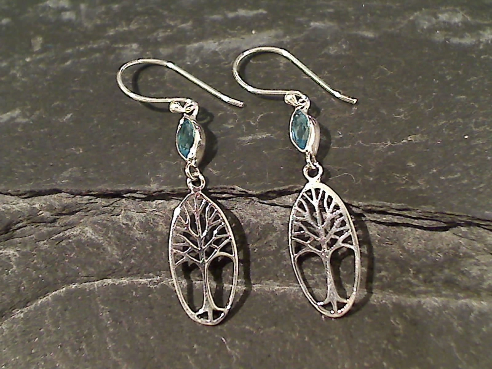 High Fashion Blue Topaz, Sterling Silver Earrings