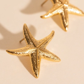 Handcrafted Craft Night Style Jumbo Starfish Stud Earrings