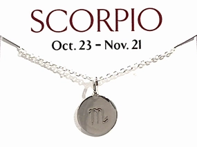 Classic Pop Classic Trend 16" - 18" Sterling Silver Scorpio Zodiac Necklace