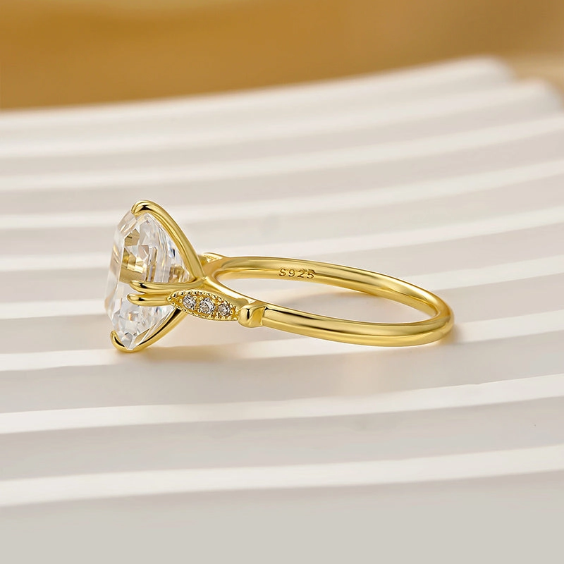 Sharp Angle Louily Vintage Asscher Cut Women's Engagement Ring In Sterling Silver