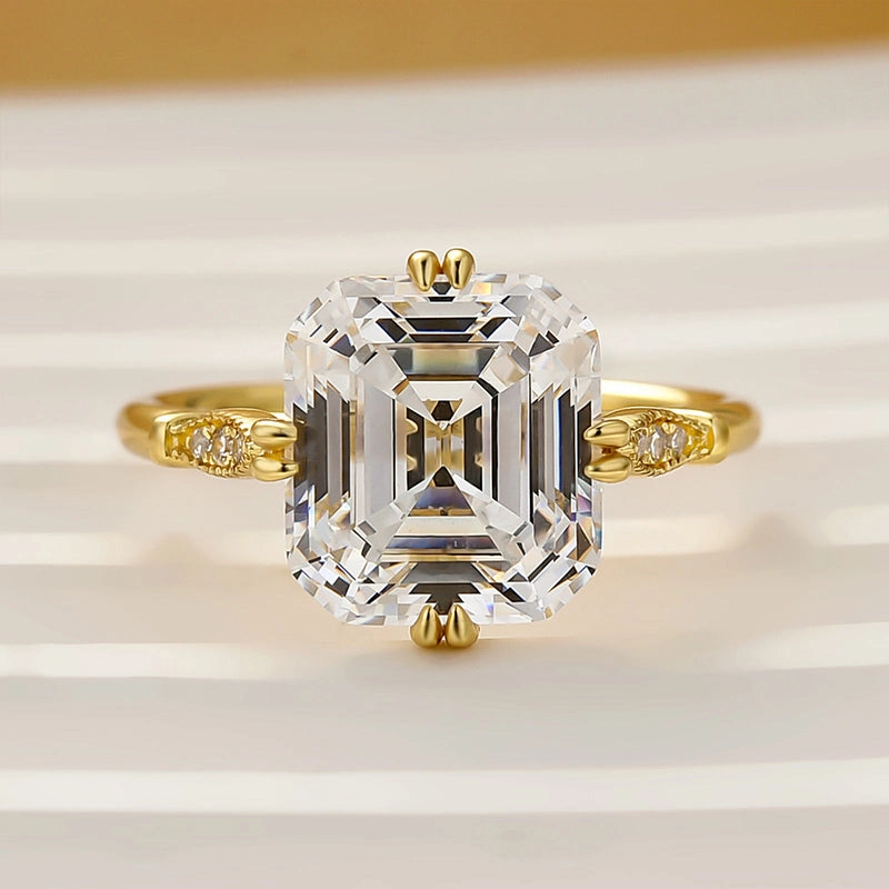 Hypoallergenic Item Louily Vintage Asscher Cut Women's Engagement Ring In Sterling Silver