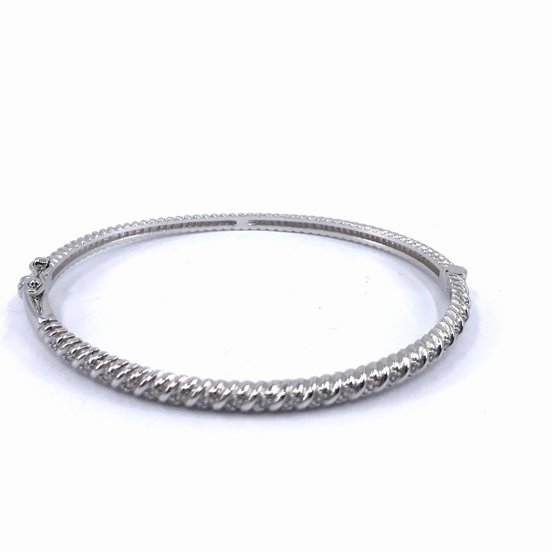 Sterling Silver Bangle Bracelet (Set of 3) Brilliant Detail