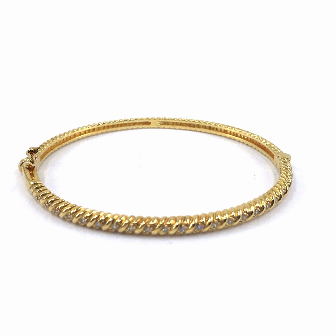 Sterling Silver Bangle Bracelet (Set of 3) Glam Set Distinctive Detail