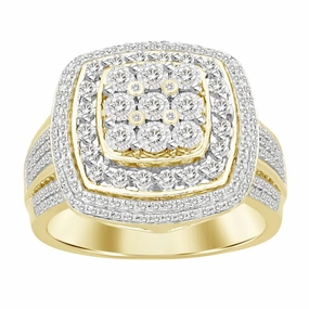 MEN'S RING 0.75CT ROUND DIAMOND 14K YELLOW GOLD Sweet Touch