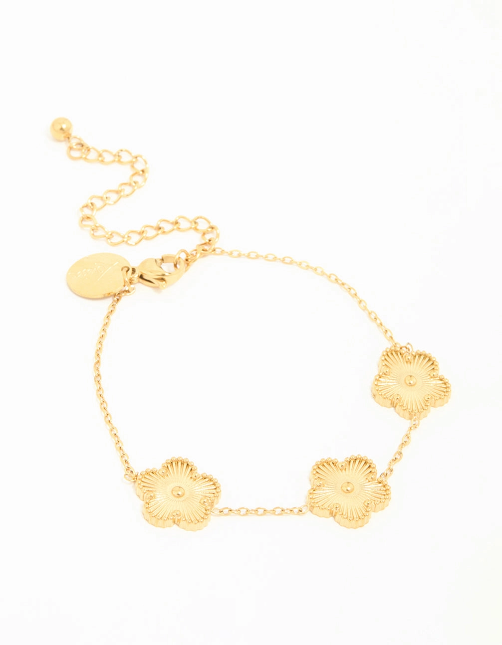 Classic revival Waterproof Gold Plated Stainless Steel Flower Bracelet
