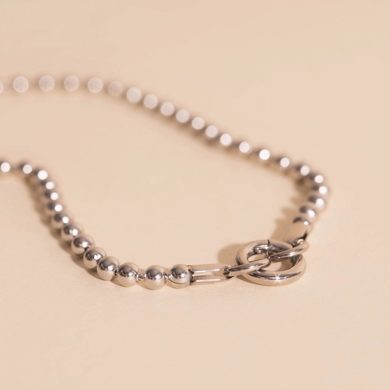 Ball Chain Necklace Luxurious Shine clean look