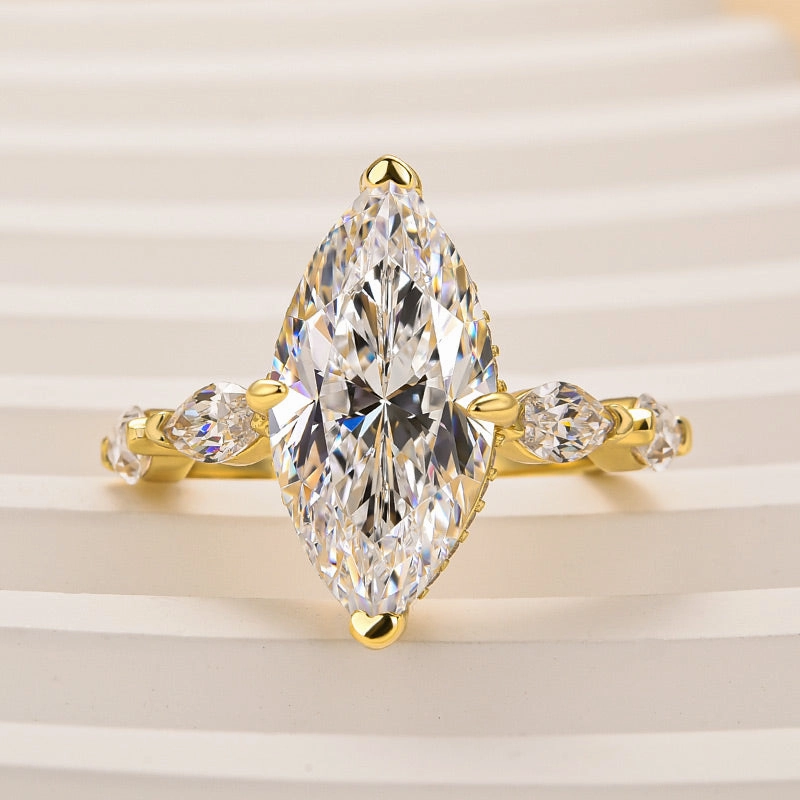 Ornate Item Louily Marquise Cut Engagement Ring For Women In Sterling Silver