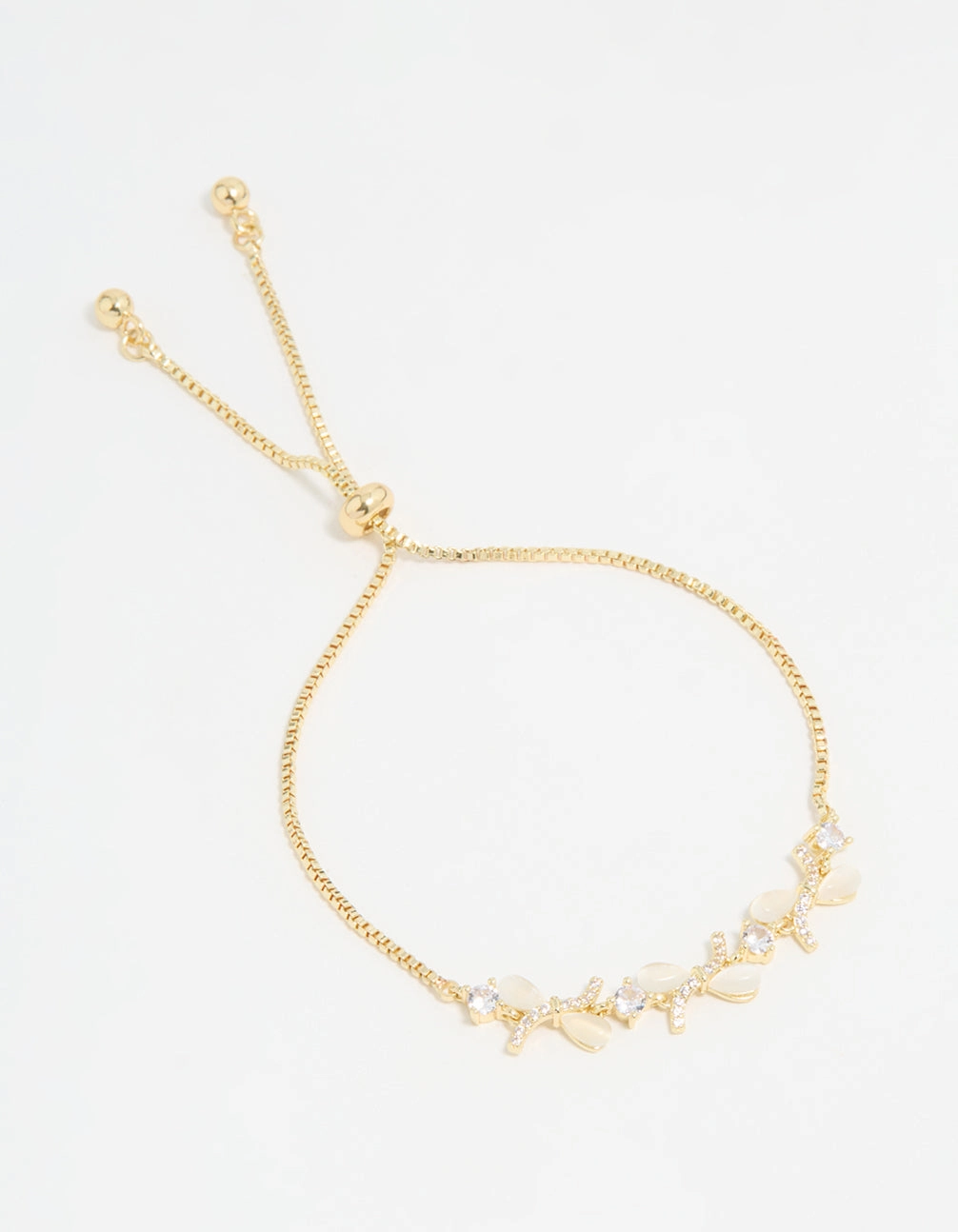 Gold Plated Single Triangle Bow Weave Toggle Bracelet Adjustable Perspective Deep Composites