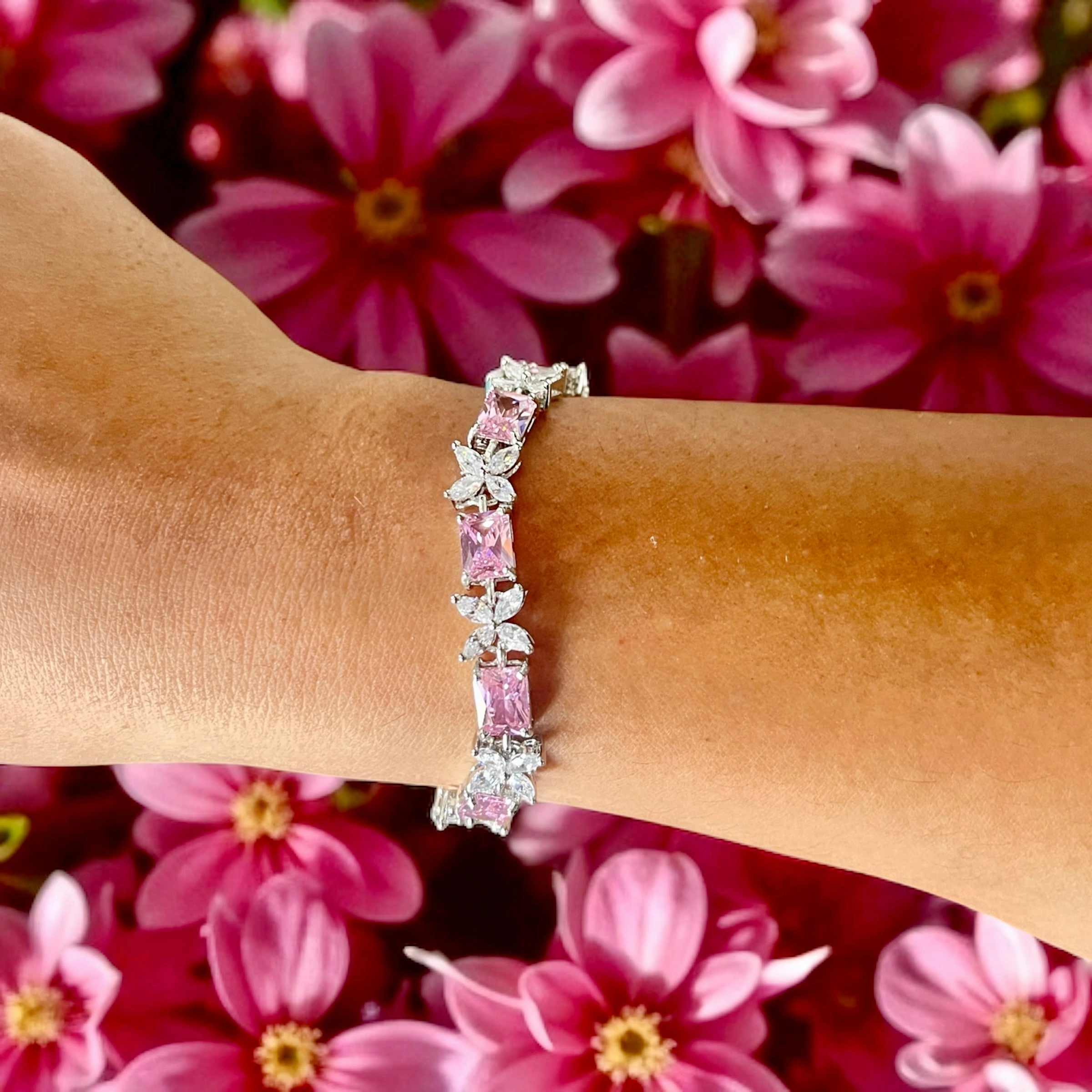 Up-To-The-Minute View Blossom tennis bracelet