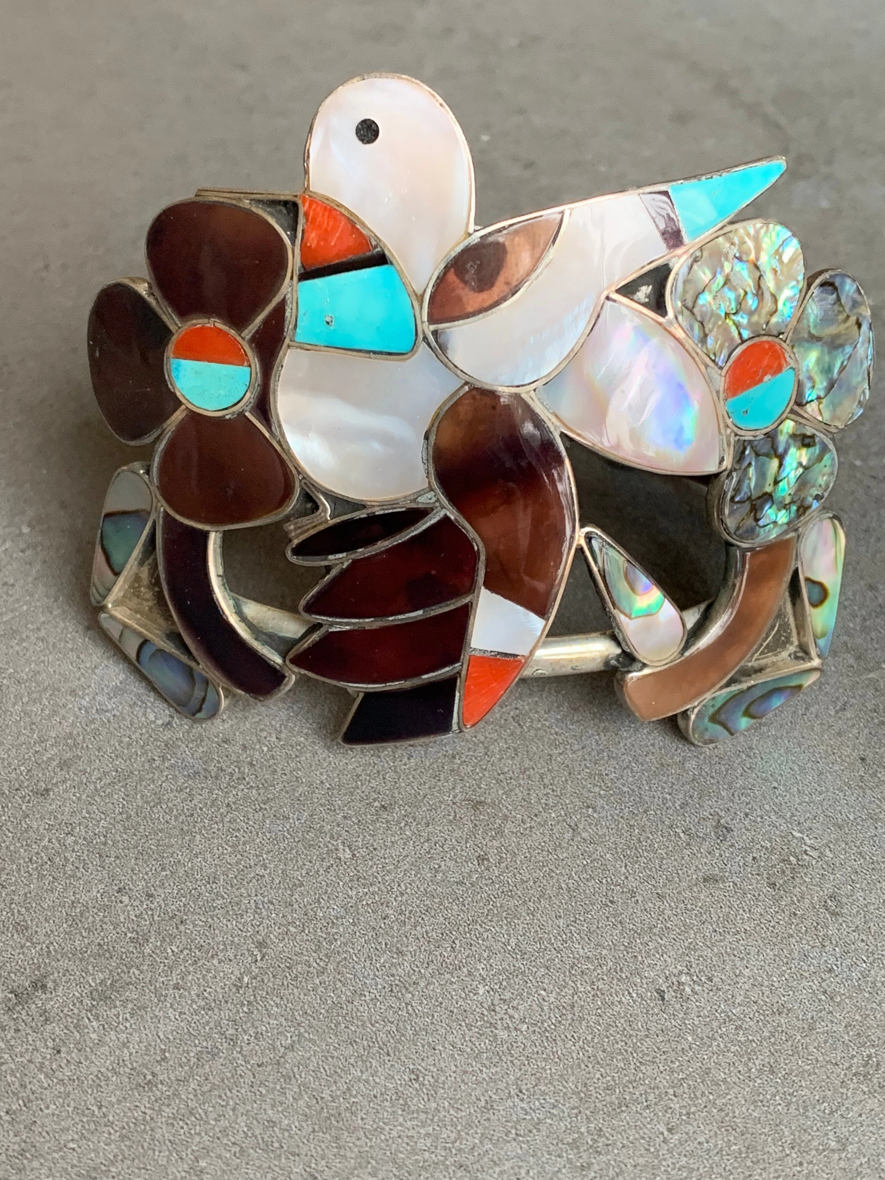 Bobby & Corrine Shack Zuni Sterling Inlay Cuff Gala Look