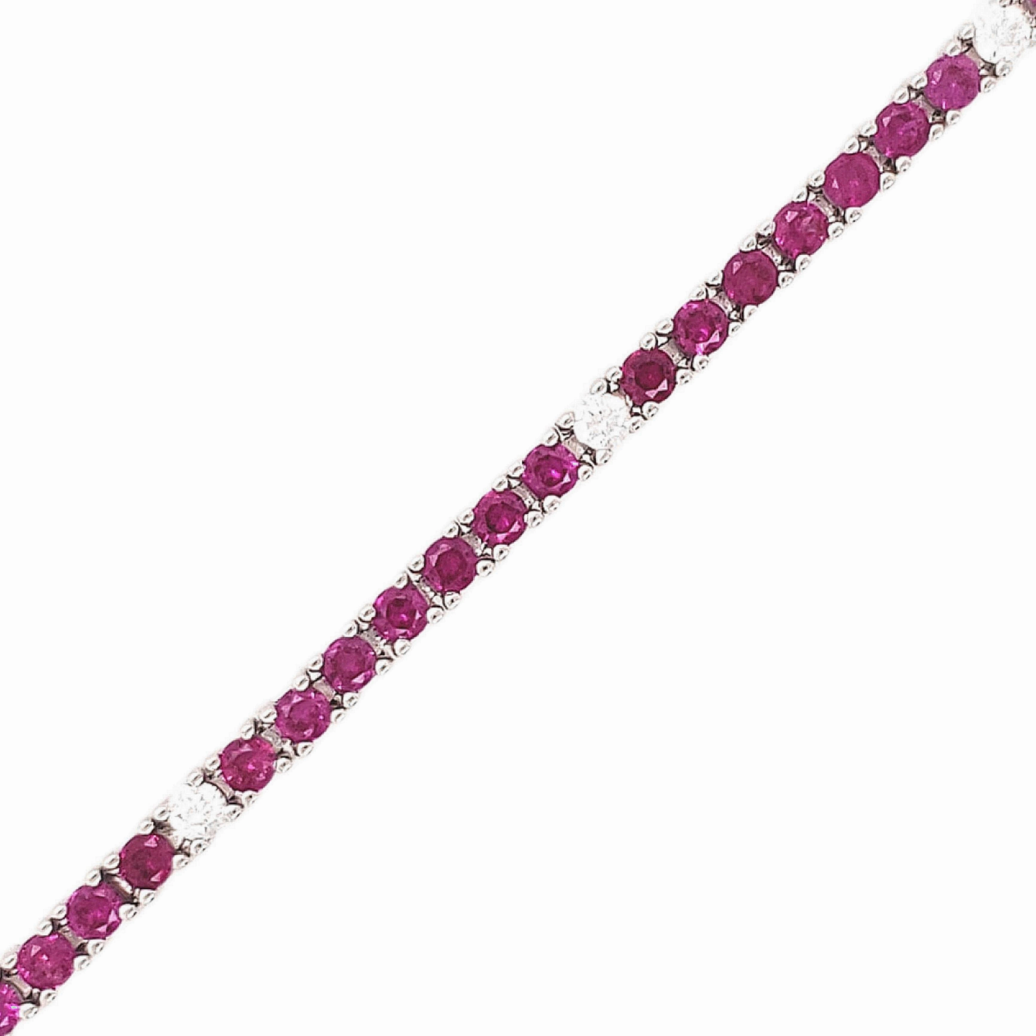 Casual Elegance Gleaming Gem Sterling Silver Ruby, Emerald, and Sapphire Colored CZ Stone Bracelet
