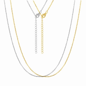 Finest Craft Sterling Silver 1.5mm or ~1mm Diamond Cut Cable Chain