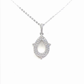 Luxury Detail All Day Wear Sterling Silver Teardrop Pendant Necklace