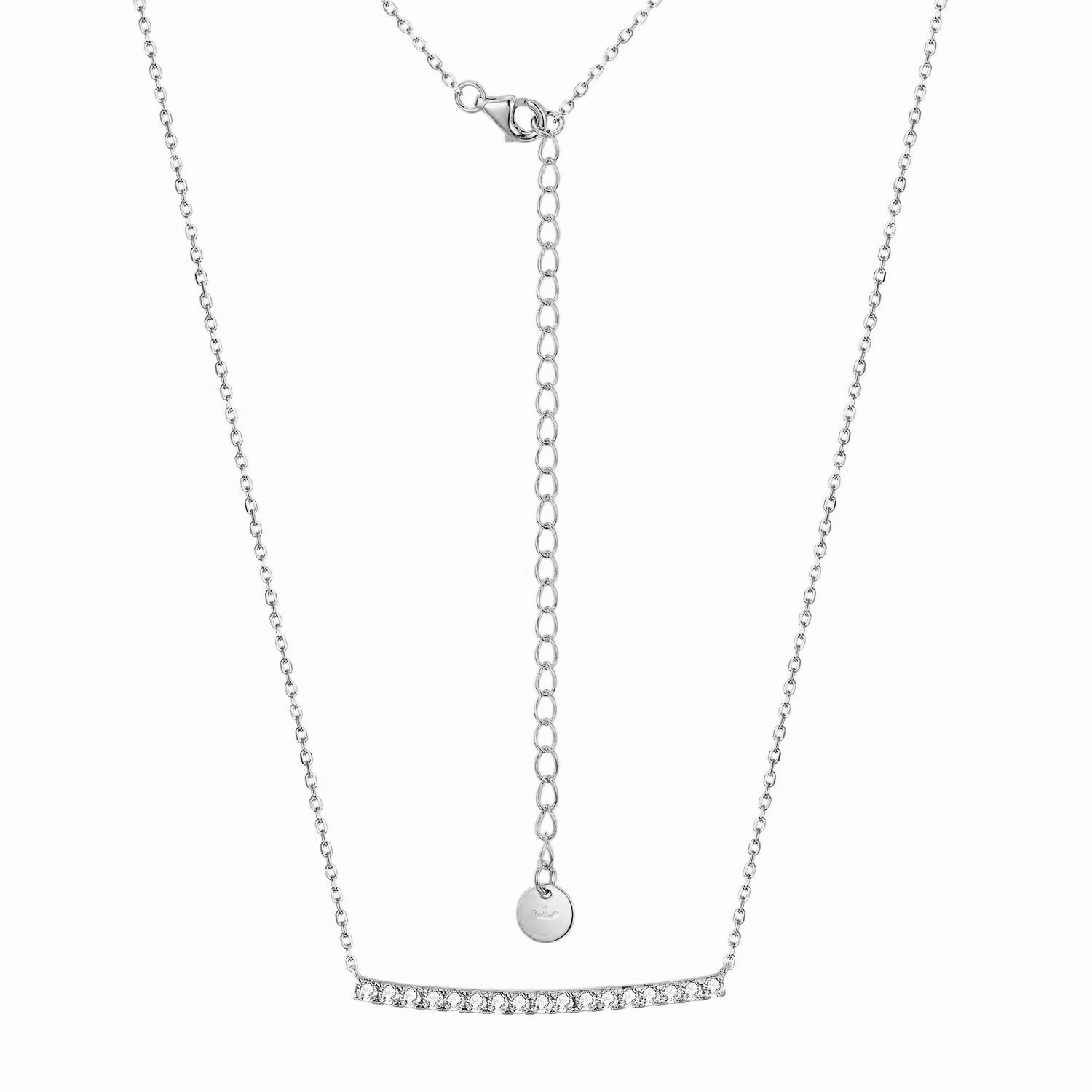 Sterling Silver Gold or Rhodium Plated CZ Bar Necklace Gift Moment