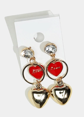 Heart Dangle Earrings Modern pieces Creative Detail