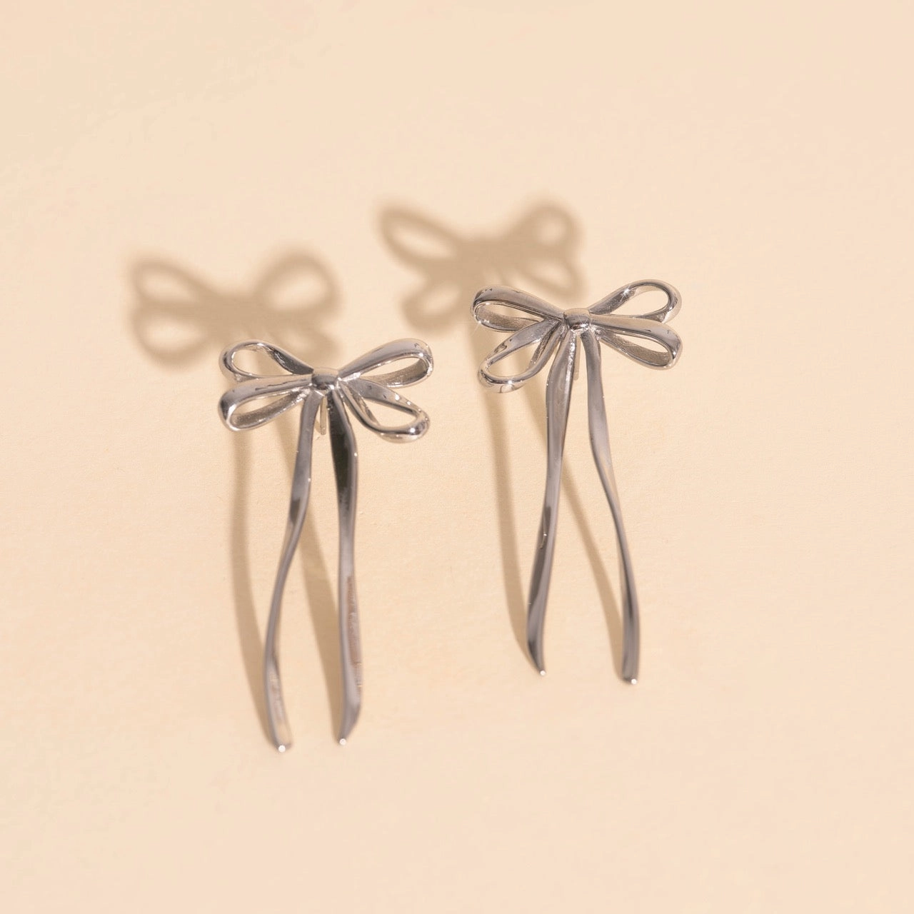 Bowknot Stud Earrings Graceful Appeal Contemporary Layer