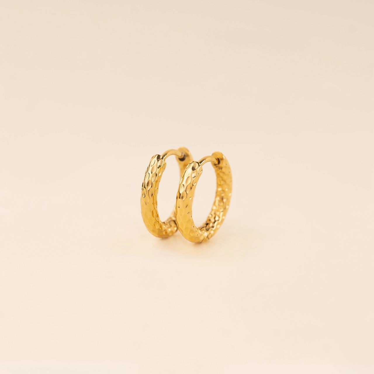 All Day Style Hammered Rounded Huggie Hoop Earrings
