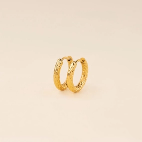 All Day Style Hammered Rounded Huggie Hoop Earrings