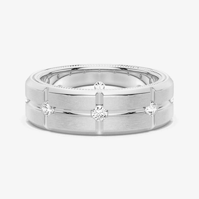 Luxury product Trendy Piece 7.5mm Two Tone Matte Finish Moissanite Men's Band