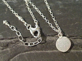 Radiant Touch 16" - 17" Druzy Quartz, Sterling Silver Necklace