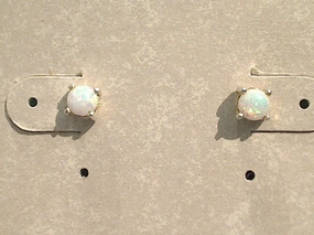 Custom Jewelry Design Trendy Piece Lab Created Opal, Sterling Silver Small 4MM Stud Earrings