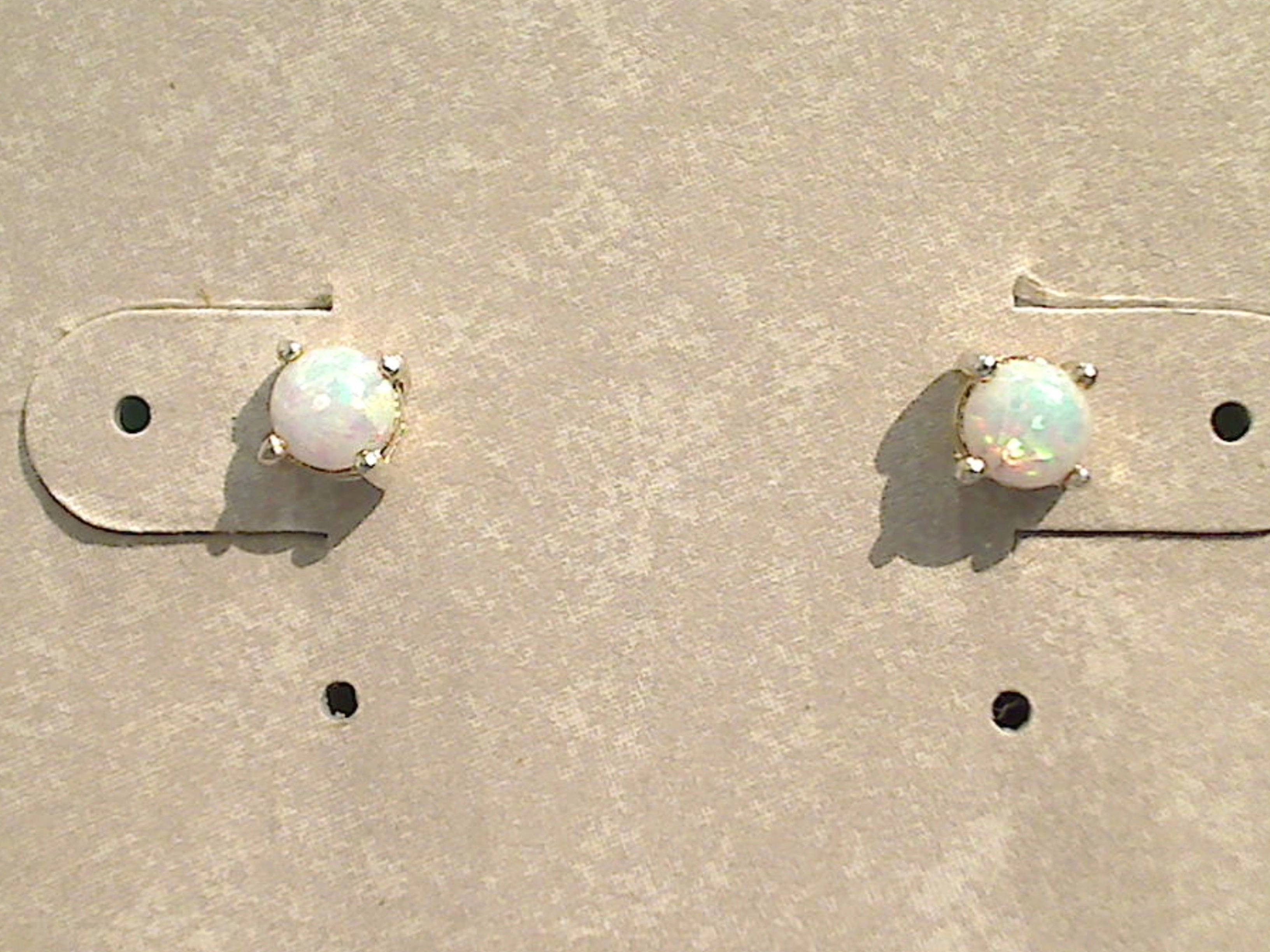Custom Jewelry Design Trendy Piece Lab Created Opal, Sterling Silver Small 4MM Stud Earrings