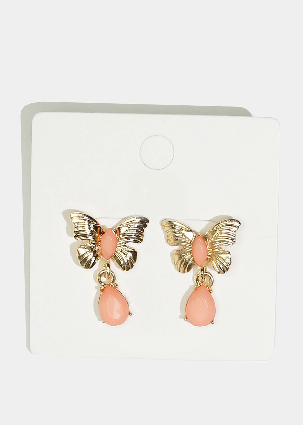 Butterfly & Enamel Dangle Earrings Eye Catching Chic Look