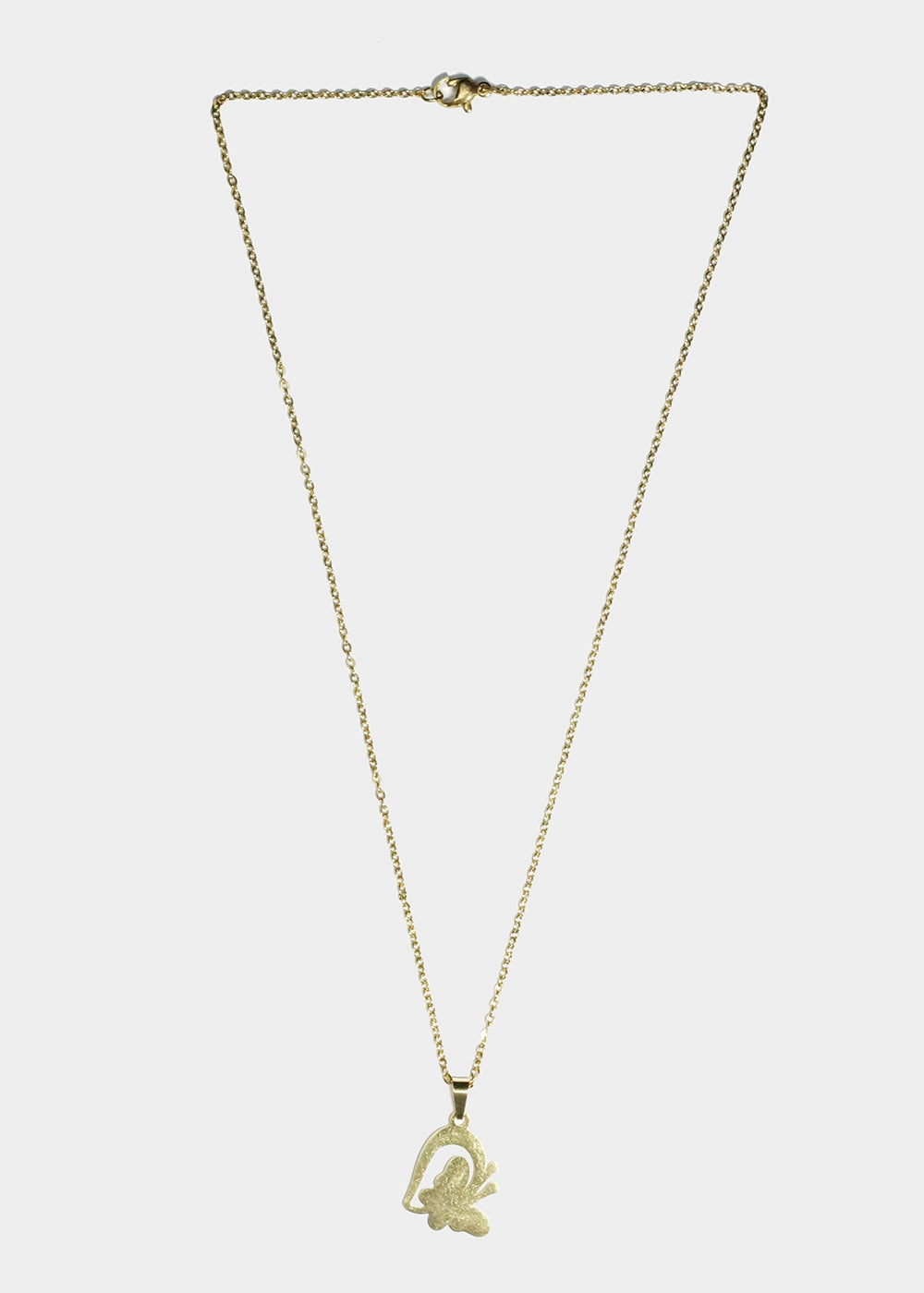 Butterfly & Half Heart Necklace Opulent Touch