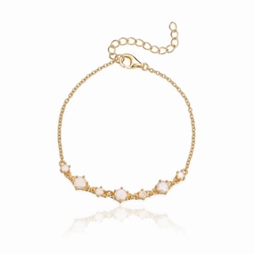 Gold Plated Sterling Silver Iced Stone Bracelet Signature Feature