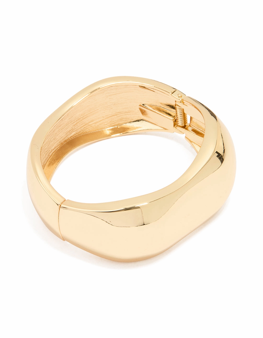 Go-To Item Gold Plated Chunky Hinged Molten Bangle