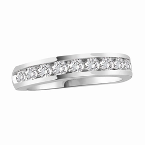 Shiny Lines Glamorous Accessory LADIES BAND 0.75CT ROUND DIAMOND 14K WHITE GOLD (SI QUALITY)