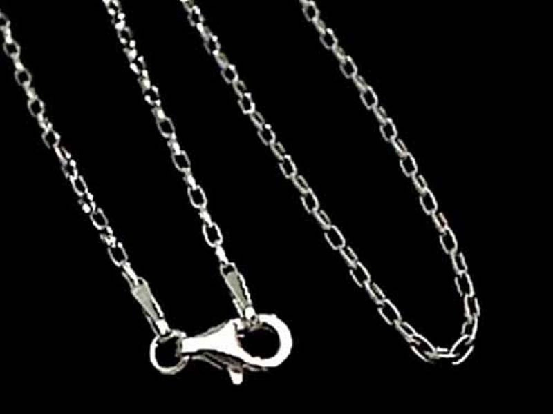 Glow Detail Classy Vibe 16" Thin Oval Rolo Chain, Sterling Silver