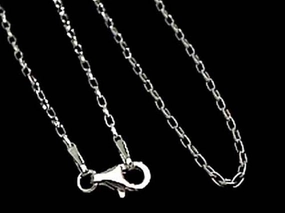 Glow Detail Classy Vibe 16" Thin Oval Rolo Chain, Sterling Silver
