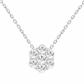 Sophisticated Gifts Sleek Style LADIES PENDANT WITH CHAIN 0.50CT ROUND DIAMOND 14K WHITE GOLD